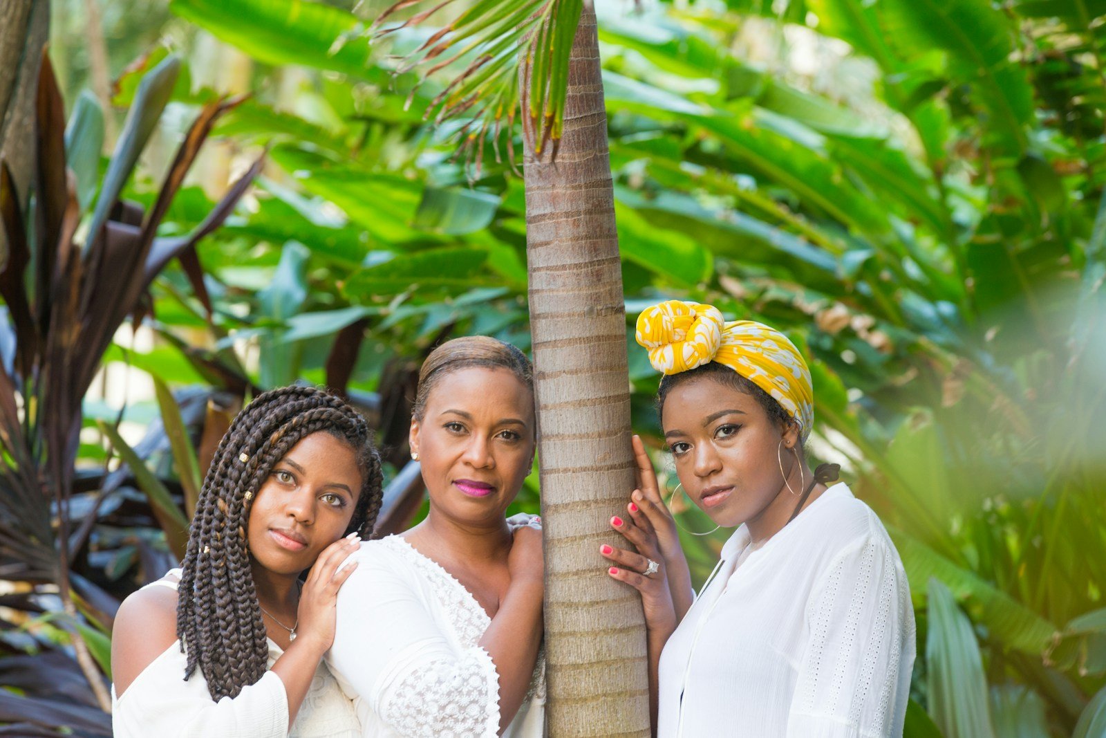 three women standing beside tree - chabine