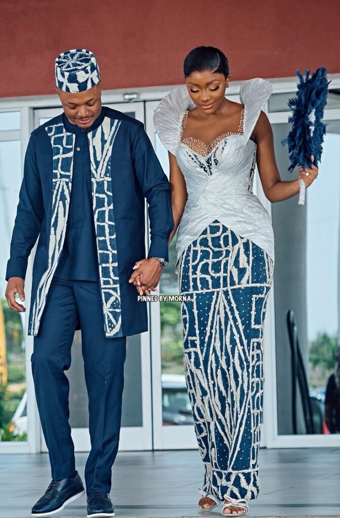 couple africain robe modèle wax de mariage