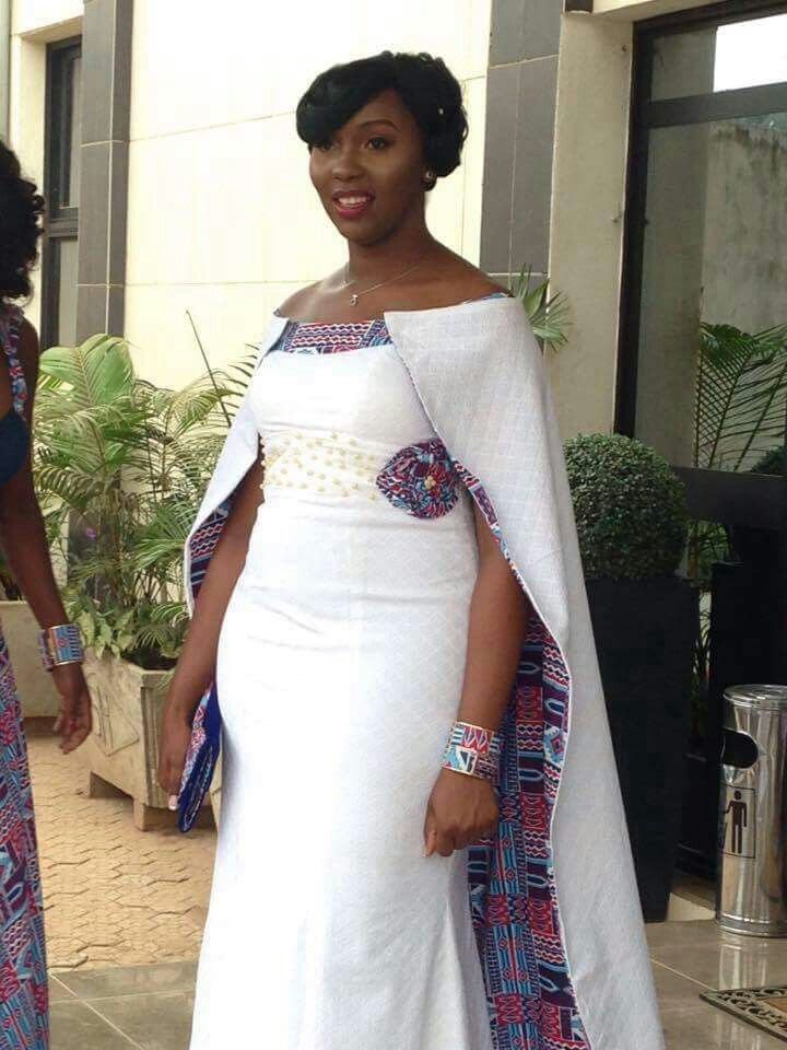 modèle robe wax de mariage - robe cape