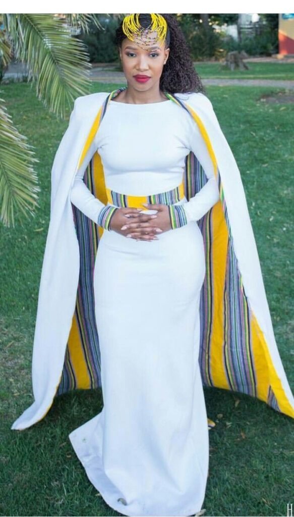 modèle robe wax de mariage - robe cape