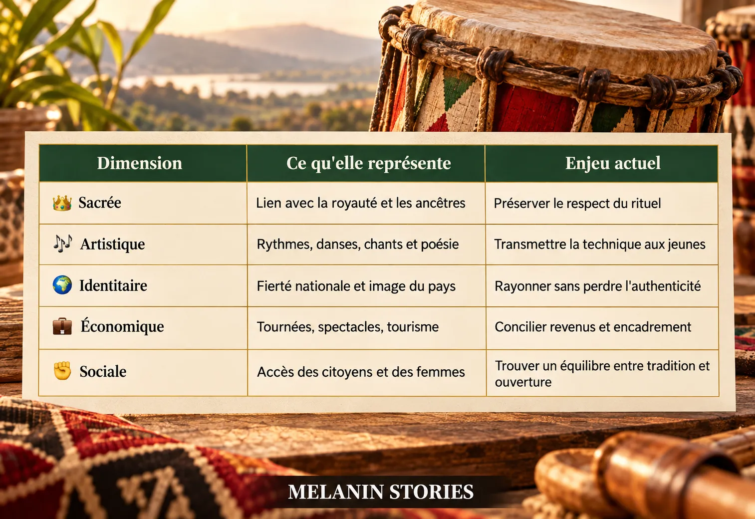 Infographie culturelle aux rythmes africains